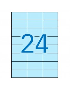 Apli Etiquetas Azul Pastel Permanentes 70.0 x 37.0mm 20 Hojas