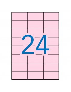 Apli Etiquetas Rosa Pastel Permanentes 70.0 x 37.0mm 20 Hojas