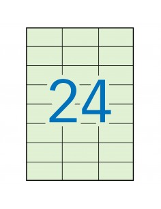 Apli Etiquetas Verde Pastel Permanentes 70.0 x 37.0mm 20 Hojas