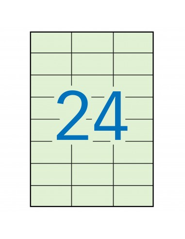 Apli Etiquetas Verde Pastel Permanentes 70.0 x 37.0mm 20 Hojas