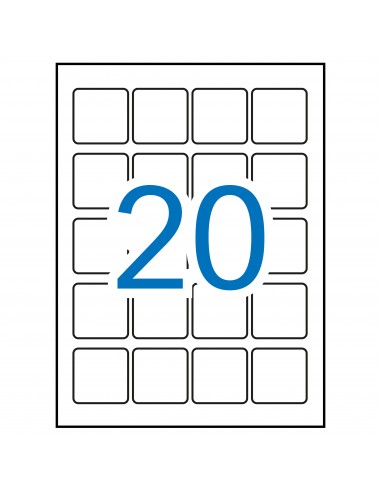 Apli Etiquetas Blancas Permanentes 45.0 x 45.0mm 20 Hojas