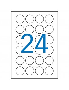 Apli Etiquetas Blancas Permanentes Ø 40.0mm 25 Hojas