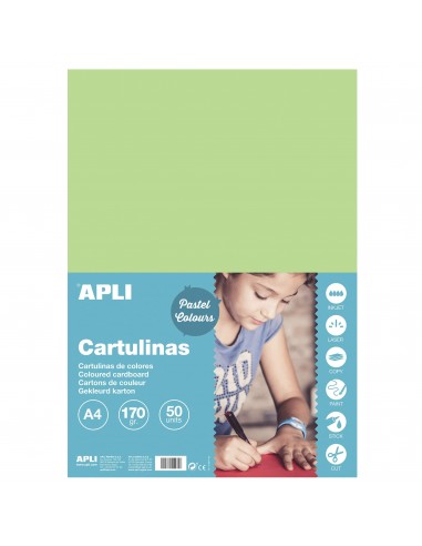 Apli Cartulina Verde Claro A4 170g 50 Hojas