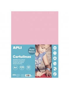 Apli Cartulina Rosa A4 170g 50 Hojas