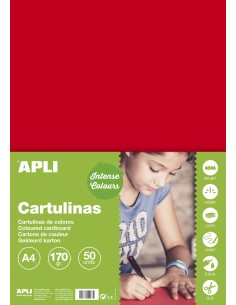 Apli Cartulina Roja A4 170g 50 Hojas