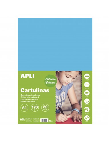 Apli Cartulina Azul Cielo A4 170g 50 Hojas