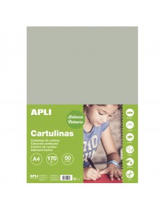Apli Cartulina Gris A4 170g 50 Hojas