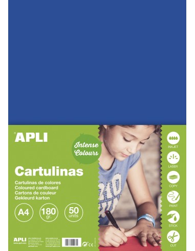 Apli Cartulina Azul Oscuro A4 170g 50 Hojas