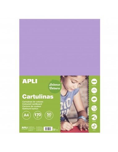 Apli Cartulina Violeta A4 170g 50 Hojas