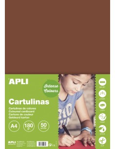 Apli Cartulina Marron A4 170g 50 Hojas