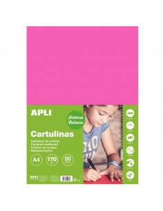 Apli Cartulina Fucsia A4 170g 50 Hojas