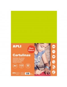 Apli Cartulina Verde Fluorescente A4 170g 50 Hojas