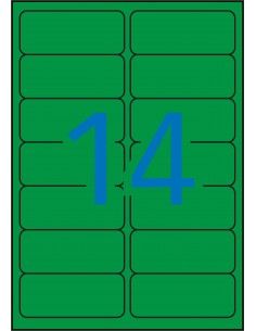 Apli Etiquetas Verdes Permanentes 99.1 x 38.1mm 20 Hojas