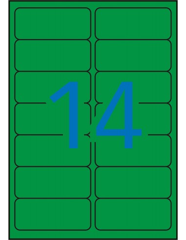 Apli Etiquetas Verdes Permanentes 99.1 x 38.1mm 20 Hojas