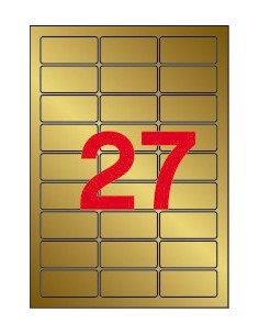 Apli Etiquetas Metalizadas Oro 63.5 x 29.6mm 20 Hojas