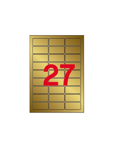 Apli Etiquetas Metalizadas Oro 63.5 x 29.6mm 20 Hojas