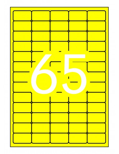 Apli Etiquetas Amarillo Fluorescente Permanentes 38.1 x 21.2mm 20 Hojas
