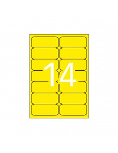 Apli Etiquetas Amarillo Fluorescente Permanentes 99.1 x 38.1mm 20 Hojas