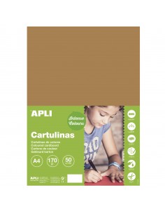 Apli Cartulina Avellana A4 170g 50 Hojas