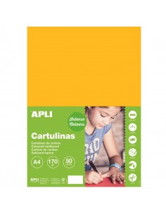Apli Cartulina Amarillo Oro A4 170g 50 Hojas
