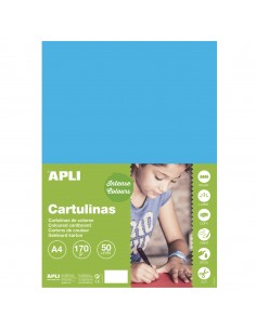 Apli Cartulina Azul Medio A4 170g 50 Hojas