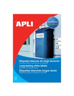 Apli Etiquetas Blancas Resistentes Intemperie 99.1 x 139mm 10 Hojas