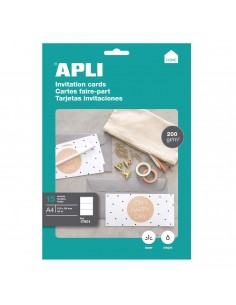 Apli Tarjetas de Invitacion Hogar 210 x 99mm 200 Gr 15 Hojas