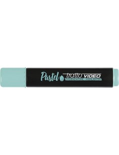 Tratto Video Pastel Marcador Fluorescente - Punta Biselada - Tinta al Agua - Secado Rapido - Color Verde Menta