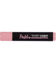Tratto Video Pastel Marcador Fluorescente - Punta Biselada - Tinta al Agua - Secado Rapido - Color Rosa Pomelo