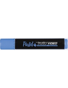 Tratto Video Pastel Marcador Fluorescente - Punta Biselada - Tinta al Agua - Secado Rapido - Color Azul Arandano