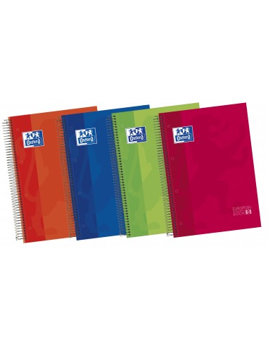 Oxford Europeanbook 5 Cuaderno Espiral Formato A4-Horizontal 1 Linea - 120 Hojas - Tapa Extradura acabado Brillante - 5