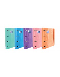 Oxford Europeanbinder Classic Carpeta de 4 Anillas Formato A4-con Recambio Cuadriculado 5x5mm y 4 Taladros - Cierre con Goma