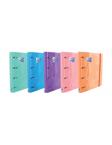 Oxford Europeanbinder Classic Carpeta de 4 Anillas Formato A4-con Recambio Cuadriculado 5x5mm y 4 Taladros - Cierre con Goma