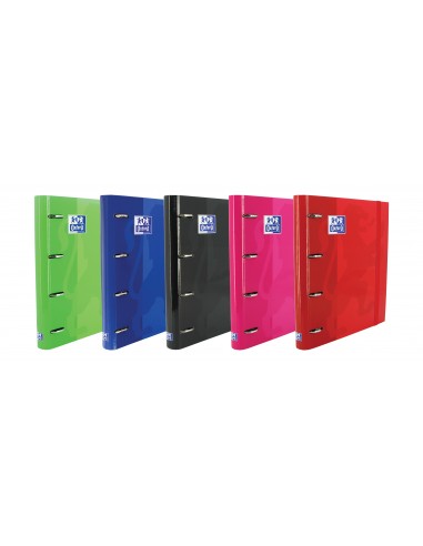 Oxford Europeanbinder Classic Carpeta de 4 Anillas Formato A4-con Recambio Cuadriculado 5x5mm y 4 Taladros - Cierre con Goma