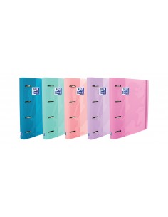 Oxford Europeanbinder Touch Carpeta de 4 Anillas Formato A4-con Recambio Cuadriculado 5x5mm y 4 Taladros - Tapa Tacto Suave