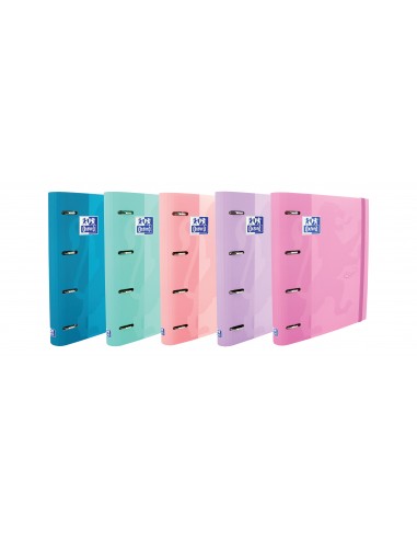 Oxford Europeanbinder Touch Carpeta de 4 Anillas Formato A4-con Recambio Cuadriculado 5x5mm y 4 Taladros - Tapa Tacto Suave