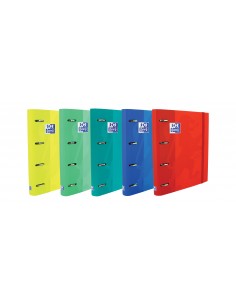Oxford Europeanbinder Touch Carpeta de 4 Anillas Formato A4-con Recambio Cuadriculado 5x5mm y 4 Taladros - Tapa Tacto Suave