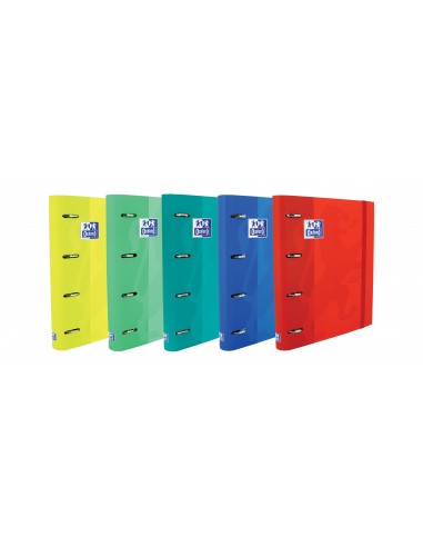 Oxford Europeanbinder Touch Carpeta de 4 Anillas Formato A4-con Recambio Cuadriculado 5x5mm y 4 Taladros - Tapa Tacto Suave