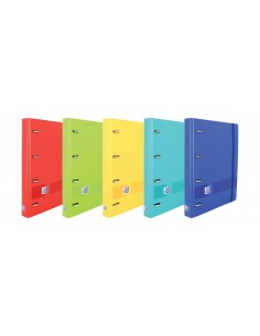 Oxford Europeanbinder Live & Go Carpeta de 4 Anillas Formato A4-con Recambio Cuadriculado 5x5mm y 4 Taladros - Tapa de