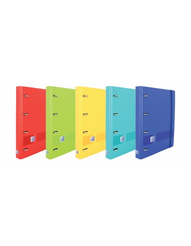 Oxford Europeanbinder Live & Go Carpeta de 4 Anillas Formato A4-con Recambio Cuadriculado 5x5mm y 4 Taladros - Tapa de