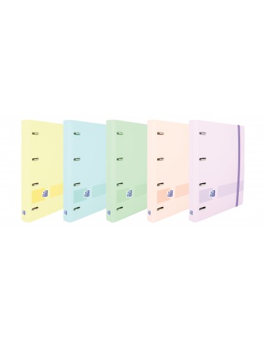 Oxford Europeanbinder Live & Go Carpeta de 4 Anillas Formato A4-con Recambio Cuadriculado 5x5mm y 4 Taladros - Tapa de