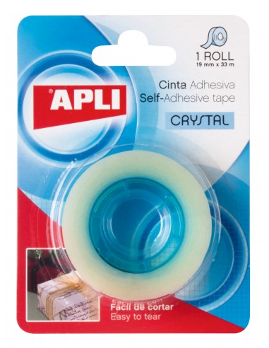 Apli Cinta Adhesiva Crystal - 19mm x 33m - Transparente y Resistente