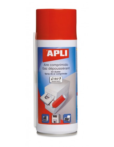 Apli Spray de Aire Comprimido Invertible - 200ml - Presion Extrafuerte para Limpieza Superior - Tubo Alargador para Lugares