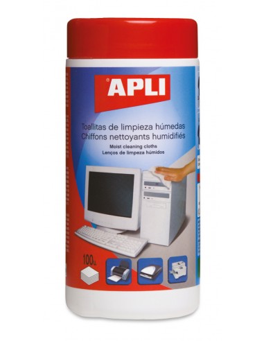 Apli Toallitas Humedas Anti-Estaticas - 100 Unidades - Limpieza y Mejora Del Rendimiento de Equipos Electronicos