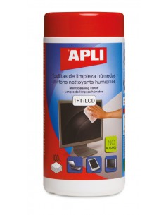 Apli Toallitas Humedas Anti-Estaticas - 100 Unidades - Limpieza y Mejora Del Rendimiento de Equipos Electronicos - Ideal para