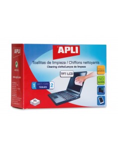Apli Toallitas de Limpieza para Equipos Electronicos - Propiedades Antiestaticas - Incluye 20 Sobres con Toallita Humeda y