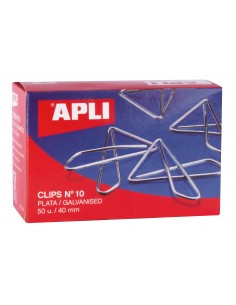 Apli Clips Mariposa Alambre N-10 (40mm) Acabado Galvanizado-Plata-Organiza tus Documentos con Estilo-Caja con 50 Clips