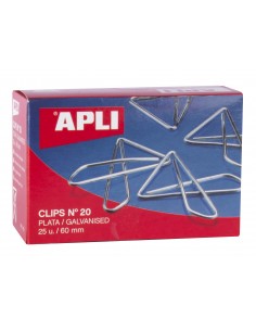 Apli Clips Mariposa Alambre N-20 (60mm) Acabado Galvanizado Plata - Brilloso - 25 Unidades por Caja