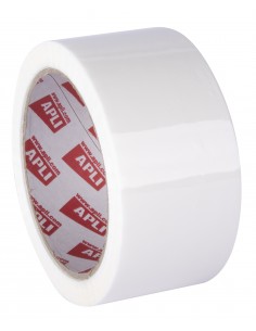 Apli Precinto Estandar sin Ruido Pp Acrilico - Medida 48mm x 66m - Grosor 28 m - Adhesivo de Alta Calidad - Blanco