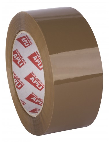 Apli Precinto Estandar sin Ruido Pp Acrilico 48mm x 132m - Grosor 28 m - Resistente y Duradero - Marron